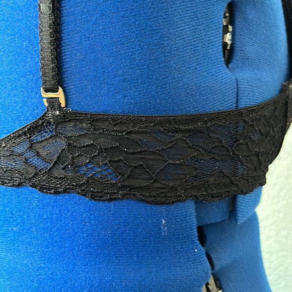 Black and Tan Lace Push-Up Bra - Picture 4 of 6